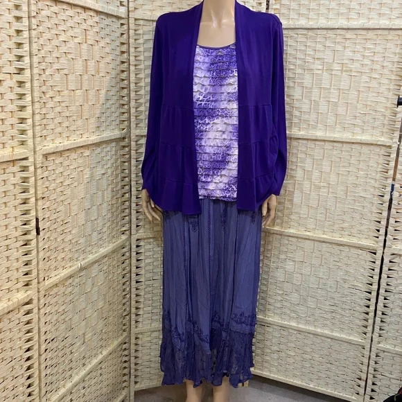 2pc Purple Top and Skirt Set - Picture 1 of 10